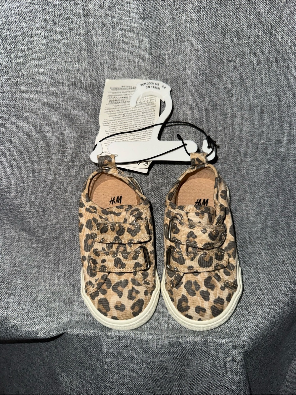 H&M Kids Leopard Print Velcro Sneakers - Tan/Brown/Black